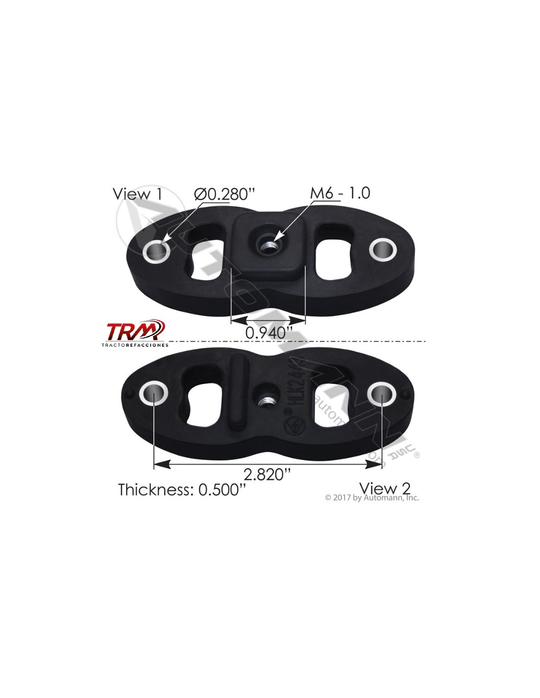 AISLADOR DE MONTAJE DE PARRILLA INFERIOR FREIGHTLINER A17-17256-000